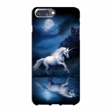 Чехол с принтом для iPhone 7 Plus - (на черном) (AlphaPrint) Единорог в лесу - купить на Floy.com.ua
