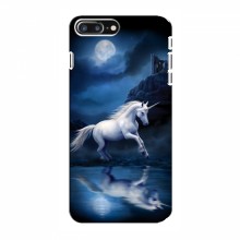 Чехол с принтом для iPhone 8 Plus - (на черном) (AlphaPrint) Единорог в лесу - купить на Floy.com.ua