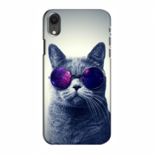 Чехол с принтом для iPhone Xr - (на черном) (AlphaPrint) Кот в очках - купить на Floy.com.ua