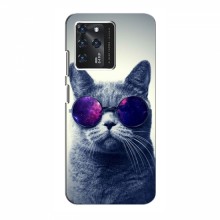 Чехол с принтом для Google Pixel 2 XL - (на черном) (AlphaPrint) Кот в очках - купить на Floy.com.ua