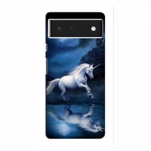 Чехол с принтом для Google Pixel 6 - (на черном) (AlphaPrint) Единорог в лесу - купить на Floy.com.ua