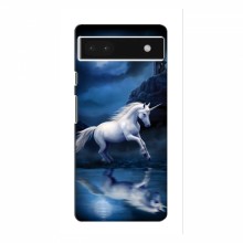 Чехол с принтом для Google Pixel 6a - (на черном) (AlphaPrint) Единорог в лесу - купить на Floy.com.ua
