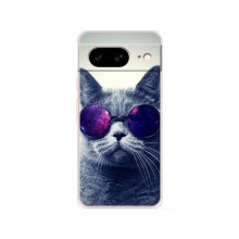 Чехол с принтом для Google Pixel 8 - (на черном) (AlphaPrint) Кот в очках - купить на Floy.com.ua