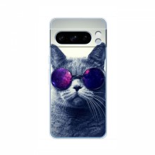 Чехол с принтом для Google Pixel 8 Pro - (на черном) (AlphaPrint) Кот в очках - купить на Floy.com.ua