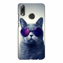 Чехол с принтом (на черном) для Huawei P Smart 2019 (AlphaPrint) Кот в очках - купить на Floy.com.ua