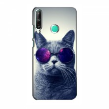Чехол с принтом для Huawei Y7p (2020) - (на черном) (AlphaPrint) Кот в очках - купить на Floy.com.ua