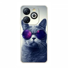 Чехол с принтом для Infinix Smart 8 - (на черном) (AlphaPrint) Кот в очках - купить на Floy.com.ua