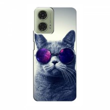 Чехол с принтом для Motorola MOTO G24 - (на черном) (AlphaPrint) Кот в очках - купить на Floy.com.ua