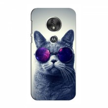 Чехол с принтом для Motorola MOTO G7 Power - (на черном) (AlphaPrint) Кот в очках - купить на Floy.com.ua