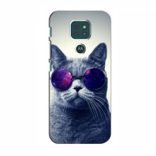 Чехол с принтом для Motorola MOTO G9 Play - (на черном) (AlphaPrint) Кот в очках - купить на Floy.com.ua