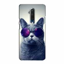Чехол с принтом для OnePlus 7T Pro - (на черном) (AlphaPrint) Кот в очках - купить на Floy.com.ua