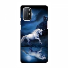 Чехол с принтом для OnePlus 9 Lite - (на черном) (AlphaPrint) Единорог в лесу - купить на Floy.com.ua