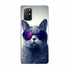 Чехол с принтом для OnePlus 9 Lite - (на черном) (AlphaPrint) Кот в очках - купить на Floy.com.ua