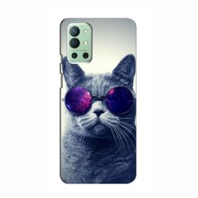 Чехол с принтом для OnePlus 9R - (на черном) (AlphaPrint) Кот в очках - купить на Floy.com.ua