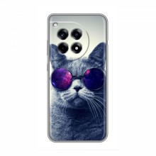 Чехол с принтом для OnePlus Ace 3 - (на черном) (AlphaPrint) Кот в очках - купить на Floy.com.ua