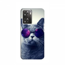 Чехол с принтом для OnePlus Nord N20 SE - (на черном) (AlphaPrint) Кот в очках - купить на Floy.com.ua