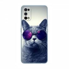 Чехол с принтом для RealMe 7 - (на черном) (AlphaPrint) Кот в очках - купить на Floy.com.ua