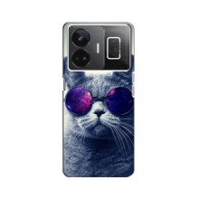 Чехол с принтом для RealMe GT Neo 5 - (на черном) (AlphaPrint) Кот в очках - купить на Floy.com.ua