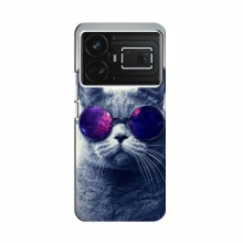 Чехол с принтом для RealMe GT5 - (на черном) (AlphaPrint) Кот в очках - купить на Floy.com.ua
