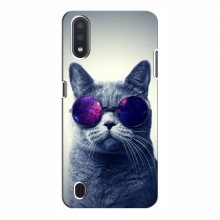 Чехол с принтом для Samsung Galaxy A01 Core - (на черном) (AlphaPrint) Кот в очках - купить на Floy.com.ua