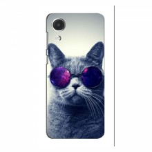 Чехол с принтом для Samsung Galaxy A03 Core - (на черном) (AlphaPrint) Кот в очках - купить на Floy.com.ua