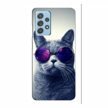Чехол с принтом для Samsung Galaxy A23 - (на черном) (AlphaPrint) Кот в очках - купить на Floy.com.ua