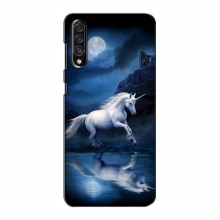 Чехол с принтом для Samsung Galaxy A30s (A307) - (на черном) (AlphaPrint) Единорог в лесу - купить на Floy.com.ua