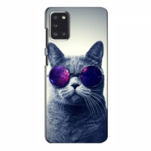 Чехол с принтом для Samsung Galaxy A31 (A315) - (на черном) (AlphaPrint) Кот в очках - купить на Floy.com.ua
