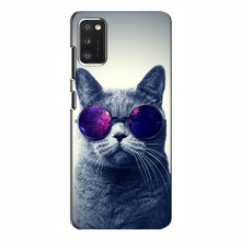Чехол с принтом для Samsung Galaxy A41 (A415) - (на черном) (AlphaPrint) Кот в очках - купить на Floy.com.ua