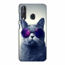 Чехол с принтом для Samsung Galaxy A60 2019 (A605F) - (на черном) (AlphaPrint) Кот в очках - купить на Floy.com.ua