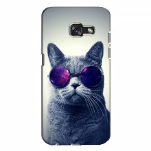 Чехол с принтом для Samsung A7 2017, A720, A720F - (на черном) (AlphaPrint) Кот в очках - купить на Floy.com.ua