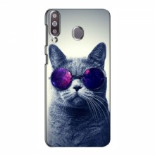 Чехол с принтом для Samsung Galaxy M30 - (на черном) (AlphaPrint) Кот в очках - купить на Floy.com.ua