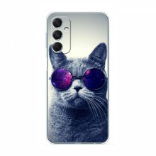 Чехол с принтом для Samsung Galaxy M34 (5G) - (на черном) (AlphaPrint) Кот в очках - купить на Floy.com.ua