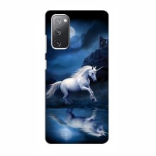 Чехол с принтом для Samsung Galaxy S20 FE - (на черном) (AlphaPrint) Единорог в лесу - купить на Floy.com.ua