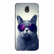 Чехол с принтом для Samsung J7 2017, J7 европейская версия - (на черном) (AlphaPrint) Кот в очках - купить на Floy.com.ua