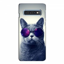 Чехол с принтом для Samsung S10e - (на черном) (AlphaPrint) Кот в очках - купить на Floy.com.ua