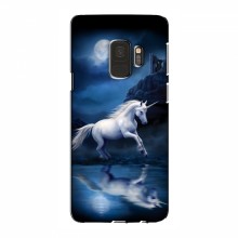 Чехол с принтом для Samsung S9 - (на черном) (AlphaPrint) Единорог в лесу - купить на Floy.com.ua