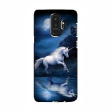Чехол с принтом для Samsung S9 Plus - (на черном) (AlphaPrint) Единорог в лесу - купить на Floy.com.ua