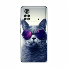 Чехол с принтом для Xiaomi POCO X4 Pro 5G - (на черном) (AlphaPrint) Кот в очках - купить на Floy.com.ua