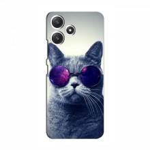 Чехол с принтом для Xiaomi POCO M6s - (на черном) (AlphaPrint) Кот в очках - купить на Floy.com.ua