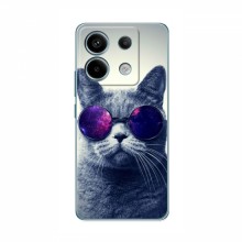 Чехол с принтом для Xiaomi POCO X6 5G - (на черном) (AlphaPrint) Кот в очках - купить на Floy.com.ua