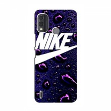 Чехол для Нокиа G11 Плюс - с принтом Найк (AlphaPrint) Nike-фиолетовый - купить на Floy.com.ua