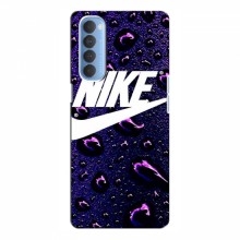 Чехол для Оппо Рено 4 Про - с принтом Найк (AlphaPrint) Nike-фиолетовый - купить на Floy.com.ua