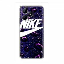 Чехол для Реалми Ноут 50 - с принтом Найк (AlphaPrint) Nike-фиолетовый - купить на Floy.com.ua