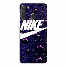 Чехол для Самсунг А21 - с принтом Найк (AlphaPrint) Nike-фиолетовый - купить на Floy.com.ua