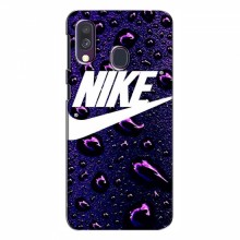 Чехол для Самсунг А40 (2019) - с принтом Найк (AlphaPrint) Nike-фиолетовый - купить на Floy.com.ua