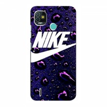 Чехол для Техно Поп 5 - с принтом Найк (AlphaPrint) Nike-фиолетовый - купить на Floy.com.ua