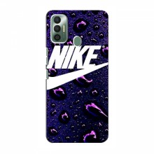 Чехол для Техно Спарк 7 Го - с принтом Найк (AlphaPrint) Nike-фиолетовый - купить на Floy.com.ua