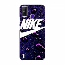 Чехол для Техно Спарк Павер 2 - с принтом Найк (AlphaPrint) Nike-фиолетовый - купить на Floy.com.ua