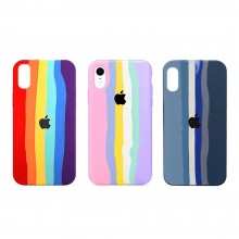 Чехол Silicone case Full Rainbow для Apple iPhone XR Розовый - купить на Floy.com.ua